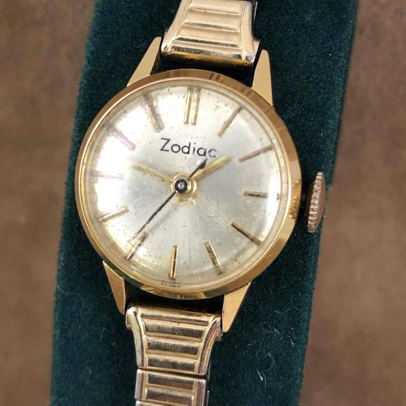 Vintage Sternzeichen Uhr 1940Er Jahre Handaufzug 14K Vergoldet von vintagewatches4sale