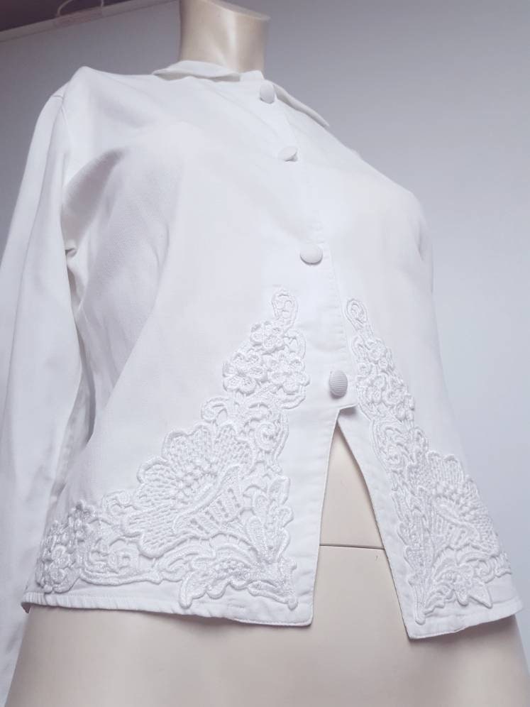 Nara Camicee Vintage Hohe Qualität Bluse Baumwolle Material Spitze Dekoration Minimal 90Er Jahre Stil Weiße Designe Oben Mod Aussehen Bohotop von vintagexr