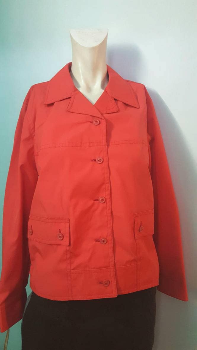 Vitage Retro 70Er Regenjacke Von Savexim High Class Neue Condision Nie Benutzte Rote Jacke Modell Rita Gr. 42 Knopf Brested von vintagexr