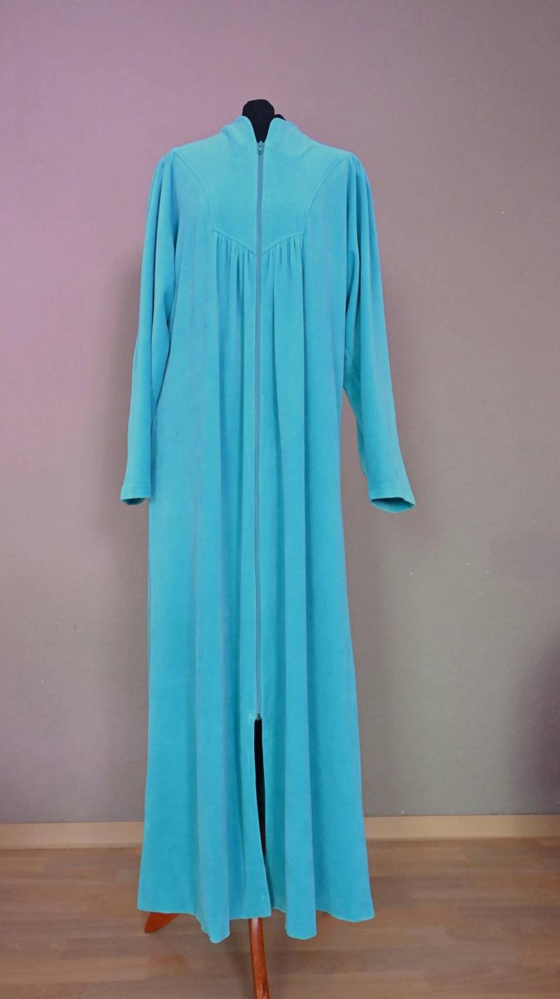 Morgenmantel Bademantel 80Er Frauen Nikki Türkis von vintej
