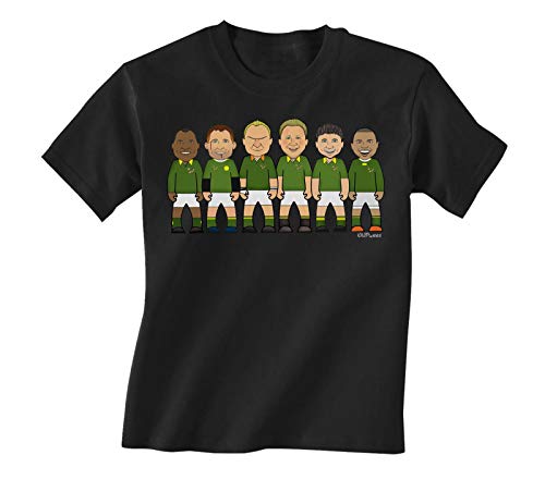 vipwees, South African Rugby Legends, Boys or Girls Caricature Organic Cotton T-Shirt von vipwees