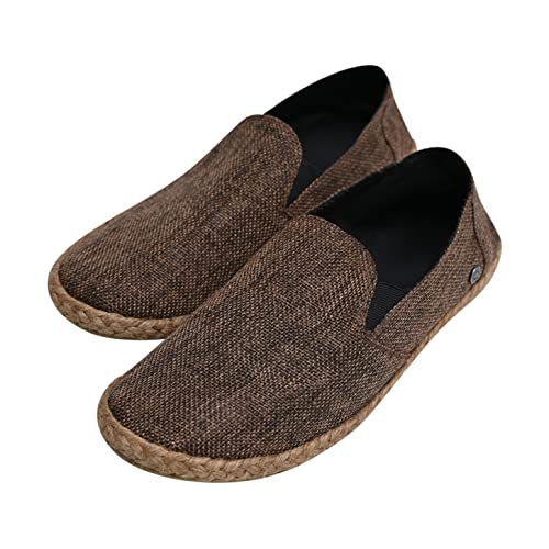 virblatt - Espadrilles Herren | Jute | Sommerschuhe Herren Espandrillos Herren Slipper Stoffschuhe Freizeitschuhe Leinenschuhe Hippie Slip on - Leichtfüßig 41 braun von virblatt