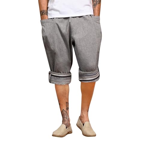 virblatt - Haremshose Herren kurz | Baumwolle | Aladinhose Herren Kurze Hose Herren 3/4 Sommerhose Herren Bermuda Shorts Hippie - Großzügig Tank L-XL von virblatt