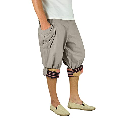 virblatt - Haremshose Herren kurz | Baumwolle | Aladinhose Herren Kurze Hose Herren 3/4 Sommerhose Herren Bermuda Shorts Hippie - Großzügig Tank XXL von virblatt