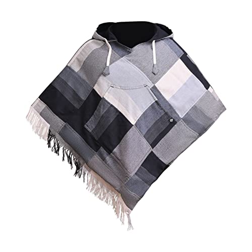 virblatt - Poncho Damen | 100% Baumwolle | Damen Poncho Sommer | Wendefunktion | Cape Damen Sommer Hippie Poncho weich - Wanderlust S-M patchwork von virblatt