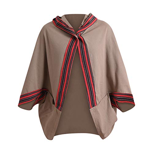 virblatt - Poncho Damen | 100 % Baumwolle | Strick Ponchos & Capes Damen | Wendefunktion | Poncho Damen Winter - Kraft S-M grau von virblatt