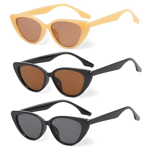 viriech Sonnenbrillen für Damen, 3 Stück Retro Katzenauge Sonnenbrille UV400 Schutz Sonnenbrillen für Damen Frauen von viriech