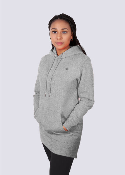 vis wear Damen Long Pulli, Kapuzenkleid, Sweatshirt Kleid,  Pullover aus Bio Baumwolle von vis wear