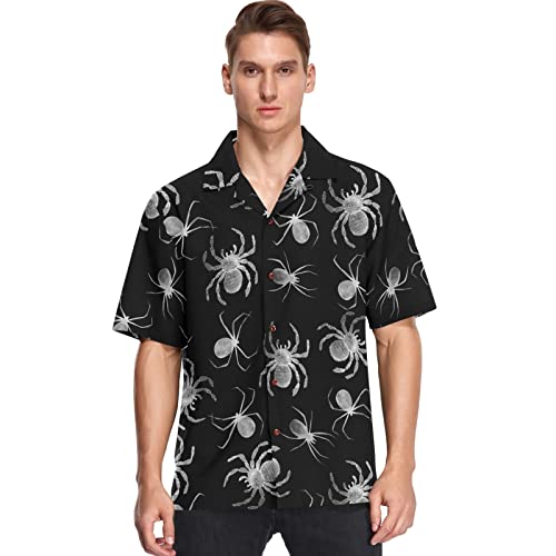 visesunny Stilvolles Herren Hawaii-Print Button Down Kurzarm Hemd Lustige Tropische Blumen Freizeit Strand Shirts Geschenk, Mehrfarbig 32, L von visesunny