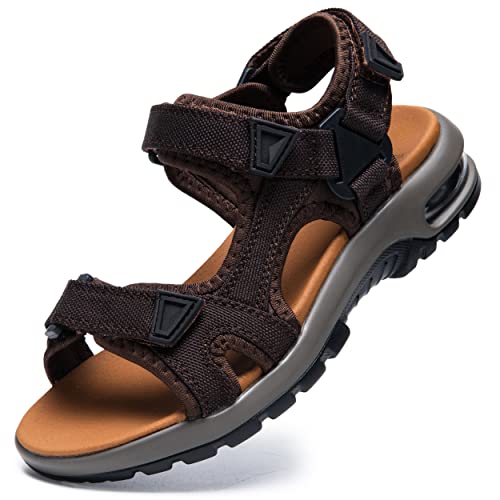 visionreast Sandalen Kinder Strandschuhe Jungen Sport Trekking Luftkissen Sandalen Rutschfest Sommer Schuhe Outdoor Wanderschuhe Braun 36 Jugendliche von visionreast