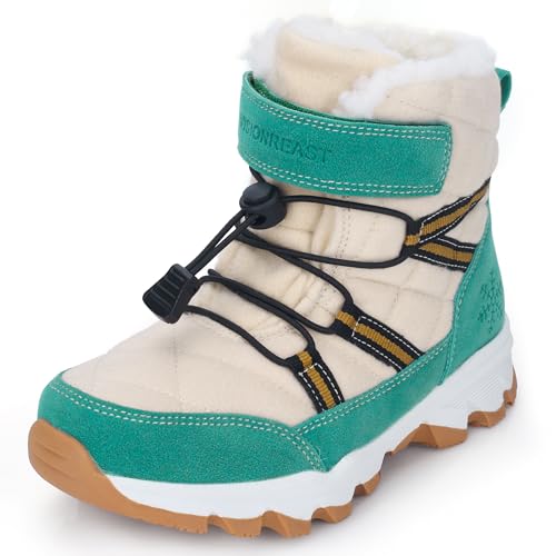 visionreast Winterstiefel Mädchen Winterschuhe Kinder Junge Wanderschuhe mit Wollfutter Schneestiefel Baumwollschuhe Outdoor Rutschfest Boots Grün 41 von visionreast