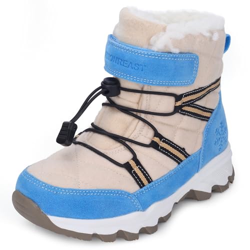 visionreast Winterstiefel Mädchen Winterschuhe Kinder Junge Wanderschuhe mit Wollfutter Schneestiefel Baumwollschuhe Outdoor Rutschfest Boots Himmelblau 40 von visionreast
