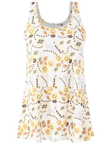 vislivin Damen Top mit Integriertem BH Tank Top Unterhemd Casual Tank Tops Loose Fit Ärmellose Shirt S-XXXXL Small Flower XXL von vislivin