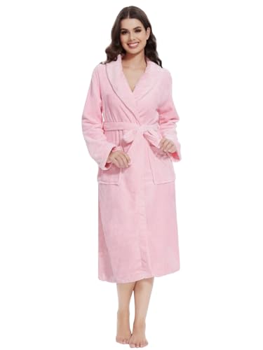 vislivin Fleece Bademantel Damen Lang Bademantel Flauschig Morgenmantel Schalkragen Saunamantel Women Robe Pink M vislivin Fleece Bademantel Damen Lang Bademantel Flauschig Morgenmantel Schalkragen Saunamantel Women Robe Pink M von vislivin