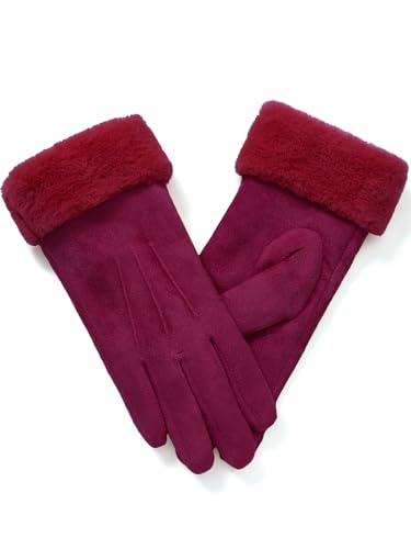 vislivin Handschuhe Damen Winter Warm Handschuhe Touchscreen Handschuh mit Gefütterte Fuchsia XL 1 von vislivin