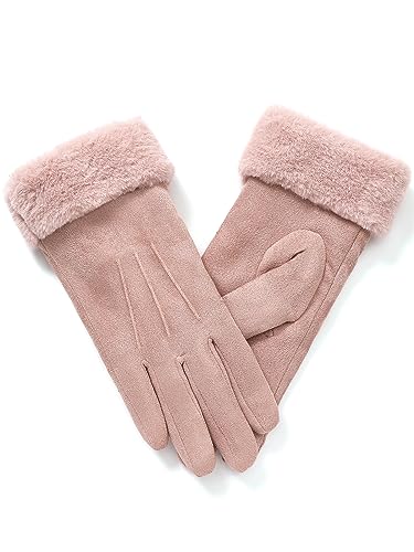 vislivin Handschuhe Damen Winter Warm Handschuhe Touchscreen Handschuh mit Gefütterte Rosa M 1 von vislivin