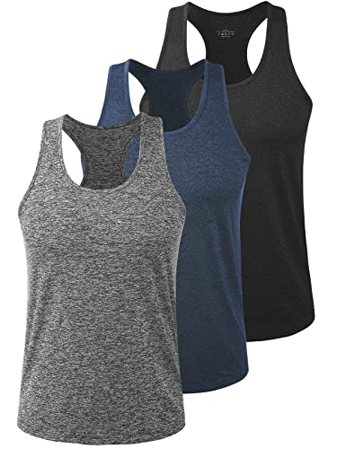 vislivin Herren Sport Tank Top Ärmelloses Muskelshirts Tanktops Fitness Achselshirts Gym Unterhemden Bodybuilding 3er Pack Schwarz/Dunkelblau/Grau M 1 von vislivin