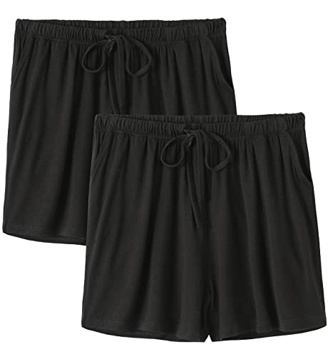 vislivin Pyjamahose für Damen Kurz Schlafanzughose Weicher Freizeit Nachtwäsche Kurz mit Taschen Schwarz/Schwarz L vislivin Pyjamahose für Damen Kurz Schlafanzughose Weicher Freizeit Nachtwäsche Kurz mit Taschen Schwarz/Schwarz L von vislivin
