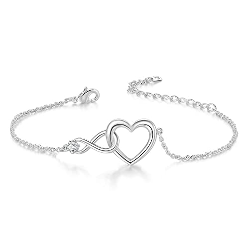 vissen Silber Herz Armband Damen Unendlichkeitszeichen Edelstahl Ketten Armbänder Zartes Modeschmuck von vissen