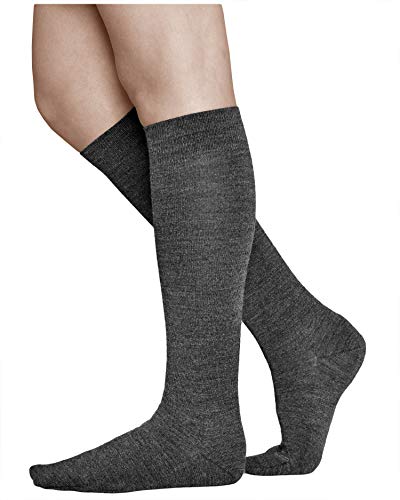 vitsocks Damen Kniestrümpfe 80% MERINO Wolle warme lange Socken weich atmungsaktiv Winter, grau, 39-42 von vitsocks