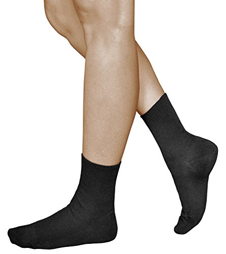 vitsocks Damen lockere Socken ohne Gummibund 98% Baumwolle (3x PACK) Weich, kein Druck, Schwarz, 39-42 von vitsocks