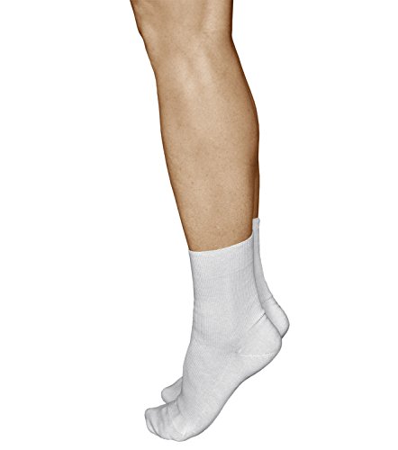 vitsocks Damen lockere Socken ohne Gummibund 98% Baumwolle (3x PACK) Weich, kein Druck, Weiß, 39-42 von vitsocks