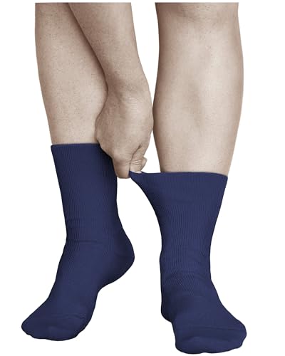 vitsocks Damen ohne Gummibund 98% Baumwolle lockere Socken (3 PAAR) Bequemsocken weicher Bund dünn, dunkelblau, 39-42 von vitsocks