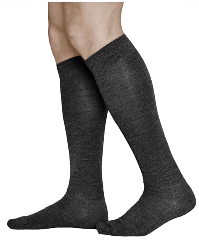 vitsocks Herren 80% MERINOWOLLE Winter warme Kniestrümpfe, Knie lange Socken Merino Wolle Wintersocken, schwarz, 42-43 von vitsocks