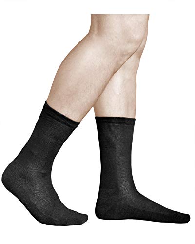 vitsocks Herren SILBER-Baumwolle antibakterielle Socken (3x PACK) atmungsaktiv, frische Füße, schwarz, 42-43 von vitsocks