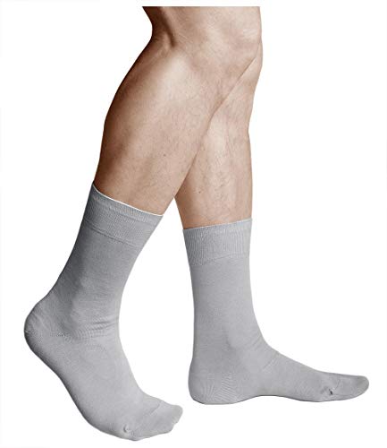 vitsocks 100% Baumwollsocken Herren dünn leicht atmungsaktiv (3x PACK) weich unifarben, grau, 39-41 von vitsocks