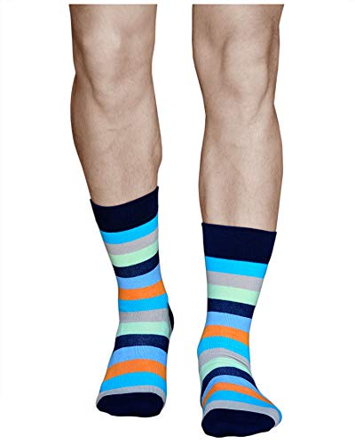 vitsocks Unisex coole bunte Socken mit geometrischem Motiv, Baumwolle weich atmungsaktiv, 1-pack: streifen multi, 39-42 von vitsocks