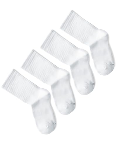 vitsocks Kinder BAMBUS Sportsocken Jungen Mädchen Socken (4 PAAR) Tennissocken Streifen bunt, weiß, 35-38 von vitsocks