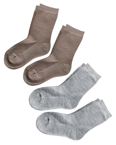 vitsocks Kinder Wollsocken MERINO WOLLE warme Winter Socken (4 PAAR) Jungen Mädchen Wintersocken, multipack2 hellgrau beige, 23-26 von vitsocks