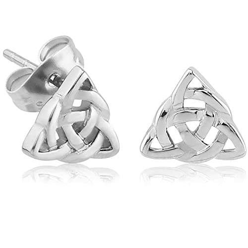 viva-adorno 1 Paar Edelstahl Damen Herren Ohrstecker Keltischer Knoten Triquetra Kreislauf des Lebens Z217.D1 von viva-adorno