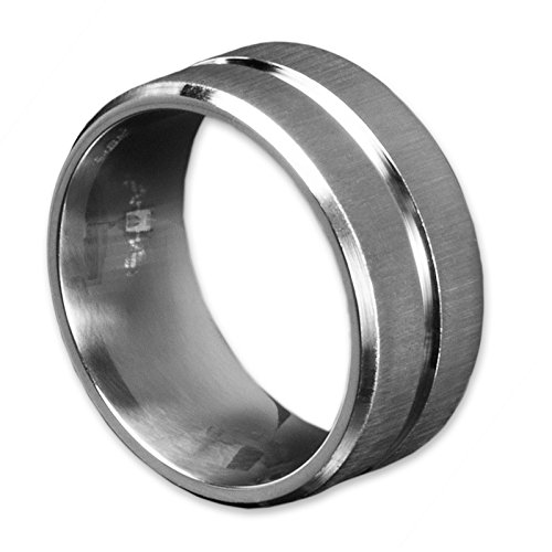 viva-adorno® Breiter Herren Edelstahl Ring XL mit Matter Oberfläche RS54, D8 / 15mm / Gr.65 von viva-adorno