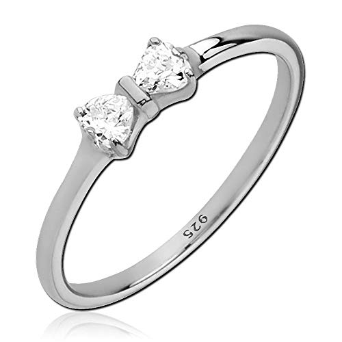 viva adorno® Damen Ring Fingerring Verlobungsring 925 Sterlingsilber Kristall Schleife Zirkonia SR39, Gr. 60 von viva-adorno