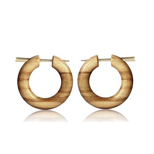 viva-adorno 1 Paar Holzohrringe Holz Creolen Olivenholz natur braun Horn Pinohrringe CE15, mittel 22mm viva-adorno 1 Paar Holzohrringe Holz Creolen Olivenholz natur braun Horn Pinohrringe CE15, mittel 22mm von viva-adorno