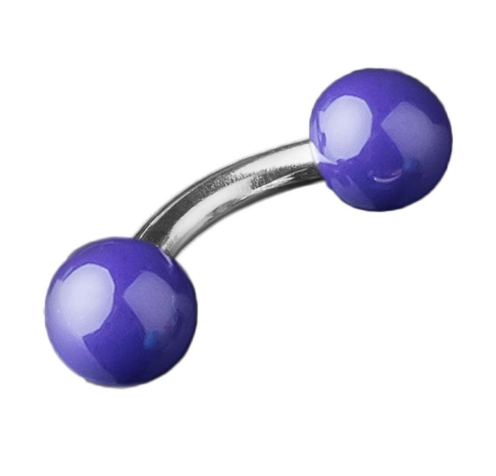 viva-adorno Augenbrauenpiercing 1,2 x 5mm Micro Piercing Banane Stahlkugeln glänzend emailliert, Curved Barbell 316L Chirurgenstahl viva-adorno Augenbrauenpiercing 1,2 x 5mm Micro Piercing Banane Stahlkugeln glänzend emailliert, Curved Barbell 316L Chirurgenstahl von viva-adorno