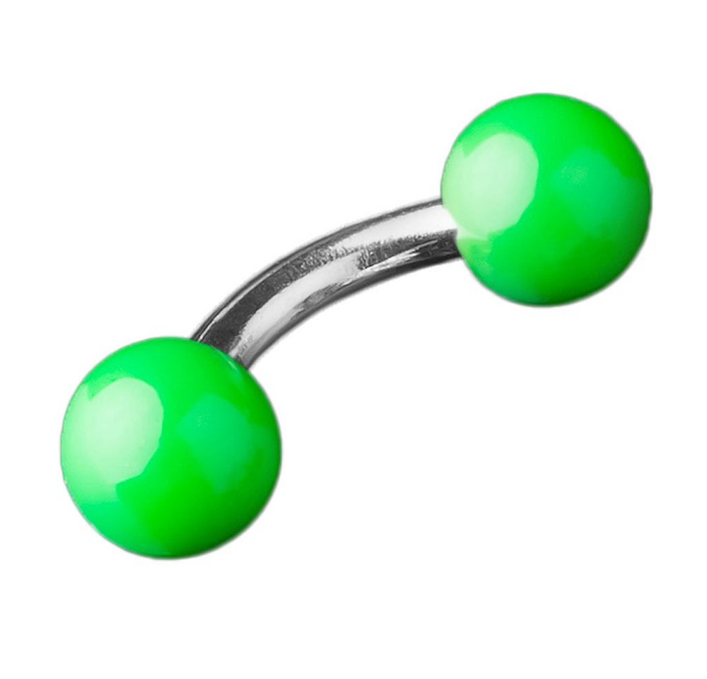 viva-adorno Augenbrauenpiercing 1,2 x 5mm Micro Piercing Banane Stahlkugeln glänzend emailliert, Curved Barbell 316L Chirurgenstahl viva-adorno Augenbrauenpiercing 1,2 x 5mm Micro Piercing Banane Stahlkugeln glänzend emailliert, Curved Barbell 316L Chirurgenstahl von viva-adorno