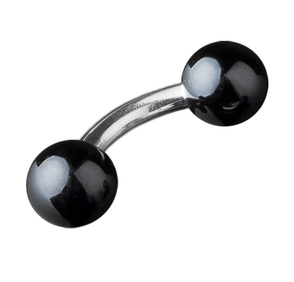 viva-adorno Augenbrauenpiercing 1,2 x 5mm Micro Piercing Banane Stahlkugeln glänzend emailliert, Curved Barbell 316L Chirurgenstahl viva-adorno Augenbrauenpiercing 1,2 x 5mm Micro Piercing Banane Stahlkugeln glänzend emailliert, Curved Barbell 316L Chirurgenstahl von viva-adorno