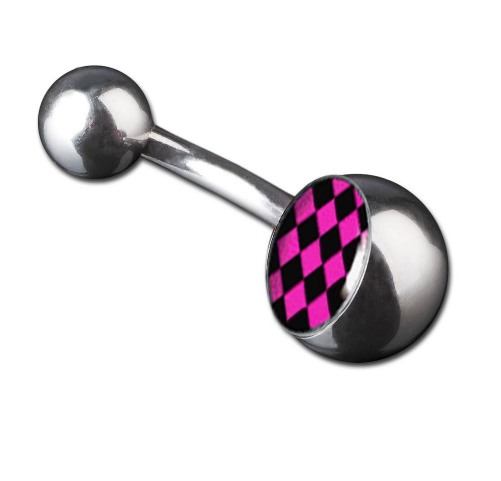 viva-adorno Bauchnabelpiercing Piercing Banane Karo Motiv Bananabell 316L Chirurgenstahl, Bauchnabel Piercing kariert von viva-adorno