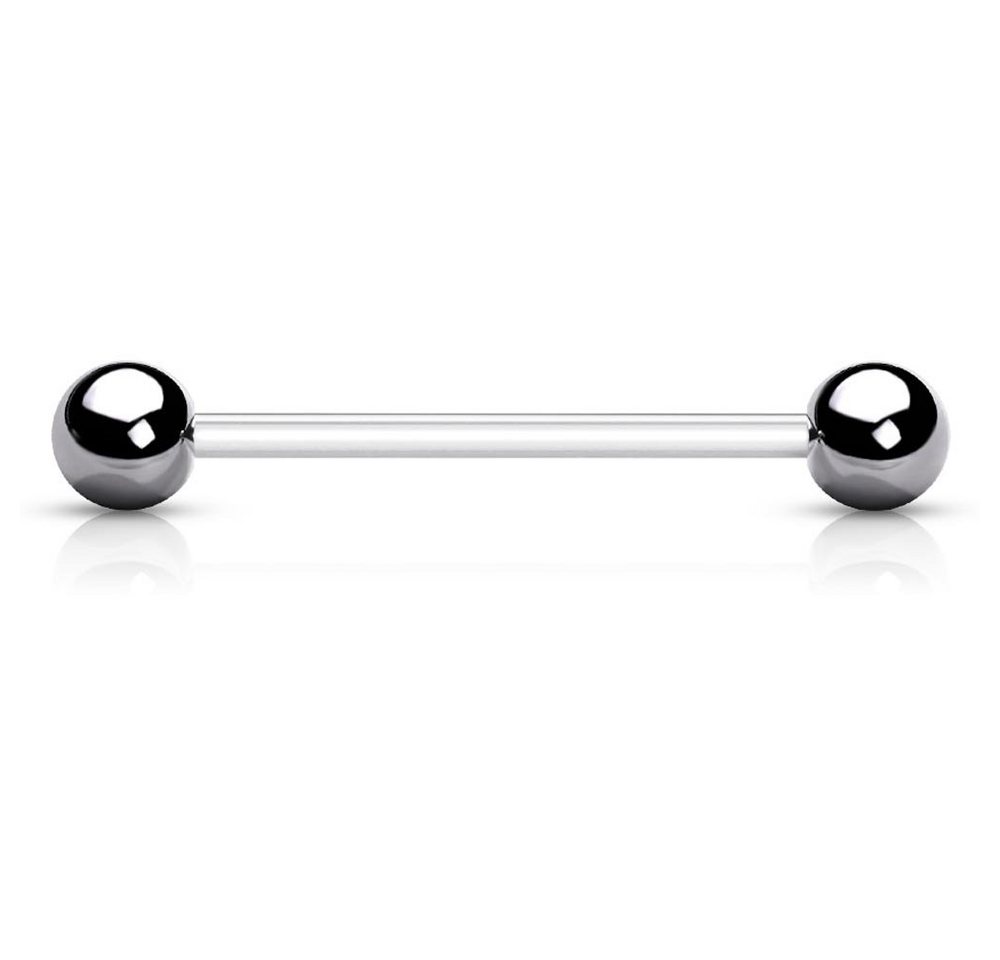 viva-adorno Brustwarzenpiercing Barbell Piercing Stab Kunststoff Stahlkugeln Bioflex Zungenpiercing, Industrialpiercing Ohrpiercing Intimpiercing flexibel von viva-adorno