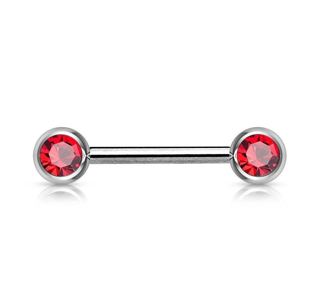 viva-adorno Brustwarzenpiercing Brustpiercing Nippelpiercing Front Kristall Kugeln Barbell Stab von viva-adorno