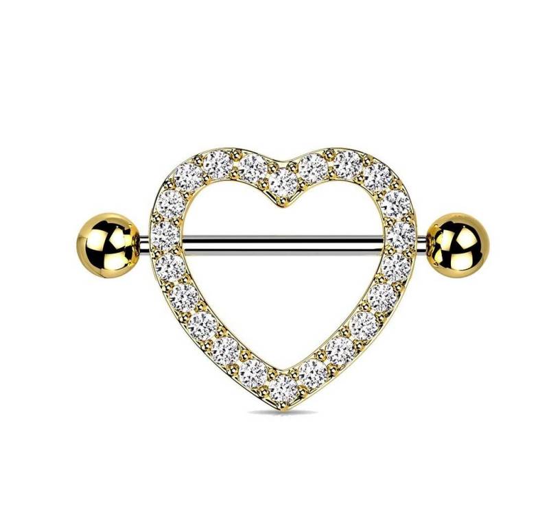 viva-adorno Brustwarzenpiercing Herz Zirkonia Nippelpiercing Brustpiercing, Barbell Kristall Steine viva-adorno Brustwarzenpiercing Herz Zirkonia Nippelpiercing Brustpiercing, Barbell Kristall Steine von viva-adorno