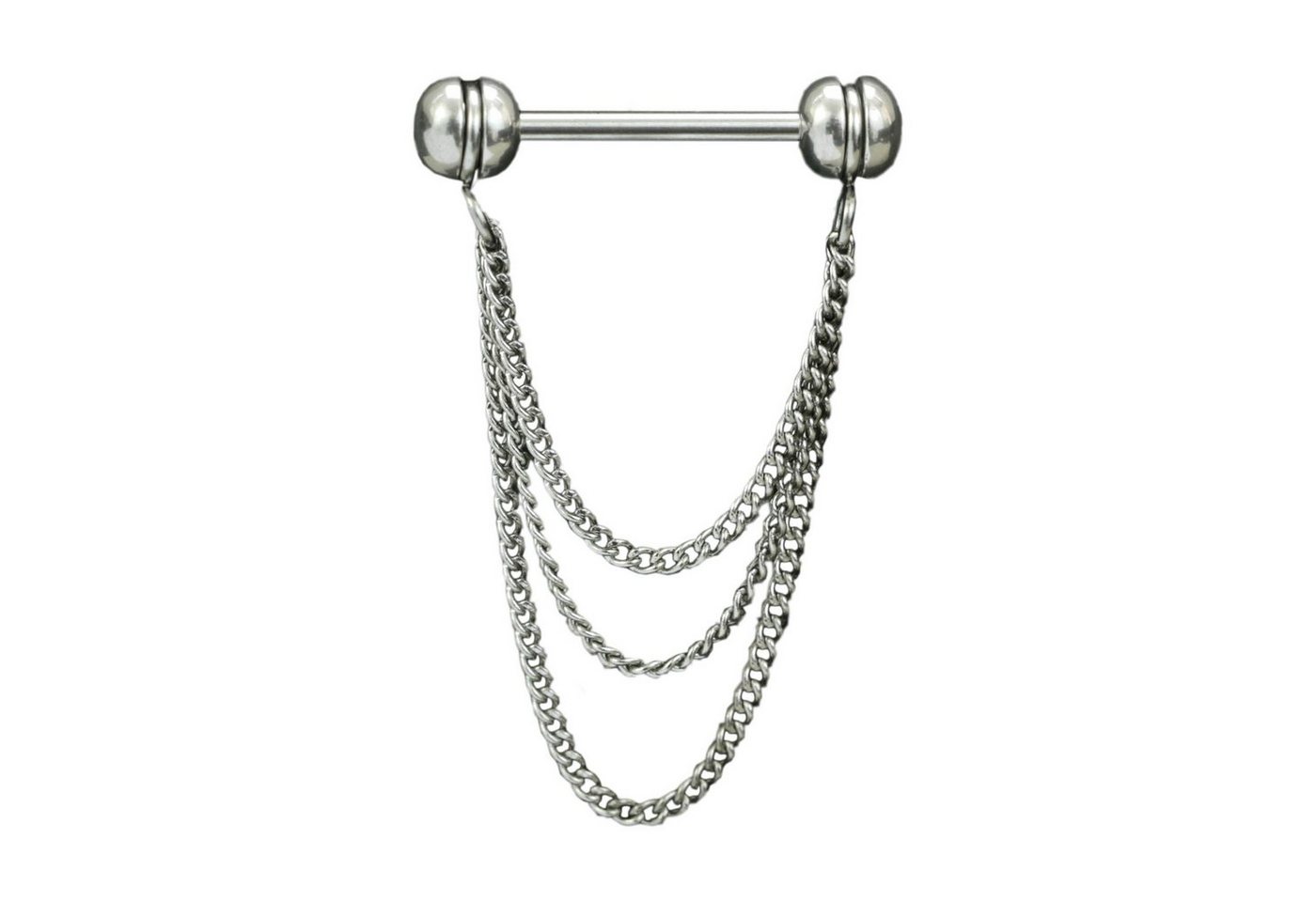 viva-adorno Brustwarzenpiercing Nippelpiercing Brust Barbell Piercing 3-fach Kette Kettchen Anhänger, Piercingstab Hantel viva-adorno Brustwarzenpiercing Nippelpiercing Brust Barbell Piercing 3-fach Kette Kettchen Anhänger, Piercingstab Hantel von viva-adorno