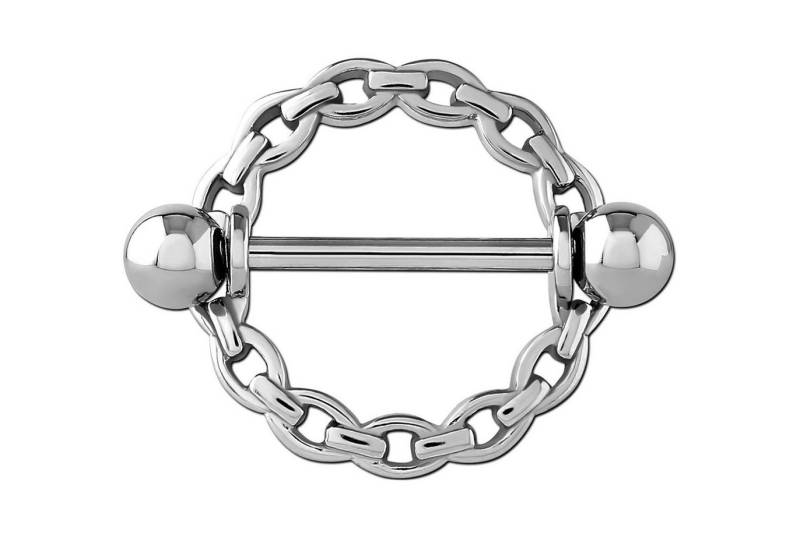 viva-adorno Brustwarzenpiercing Nippelpiercing Brustpiercing Nippelring Schild Kette Barbell Piercing von viva-adorno