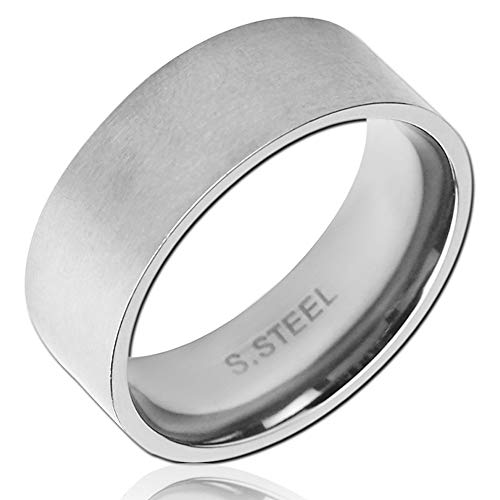 viva-adorno Damen Herren Ring Bandring Fingerring Edelstahl Ring matt gebürstet RS61c, Gr. 52 von viva-adorno