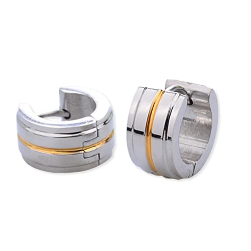 viva-adorno Damen Ohrringe Creolen Edelstahl Bicolor Silber Gold Rille SH46F viva-adorno Damen Ohrringe Creolen Edelstahl Bicolor Silber Gold Rille SH46F von viva-adorno