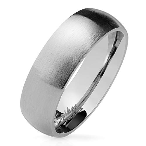 viva-adorno Damen & Herren Edelstahl Ring Partnerring Verlobungsring matt poliert Silber Gr.55 RS56/57 von viva-adorno