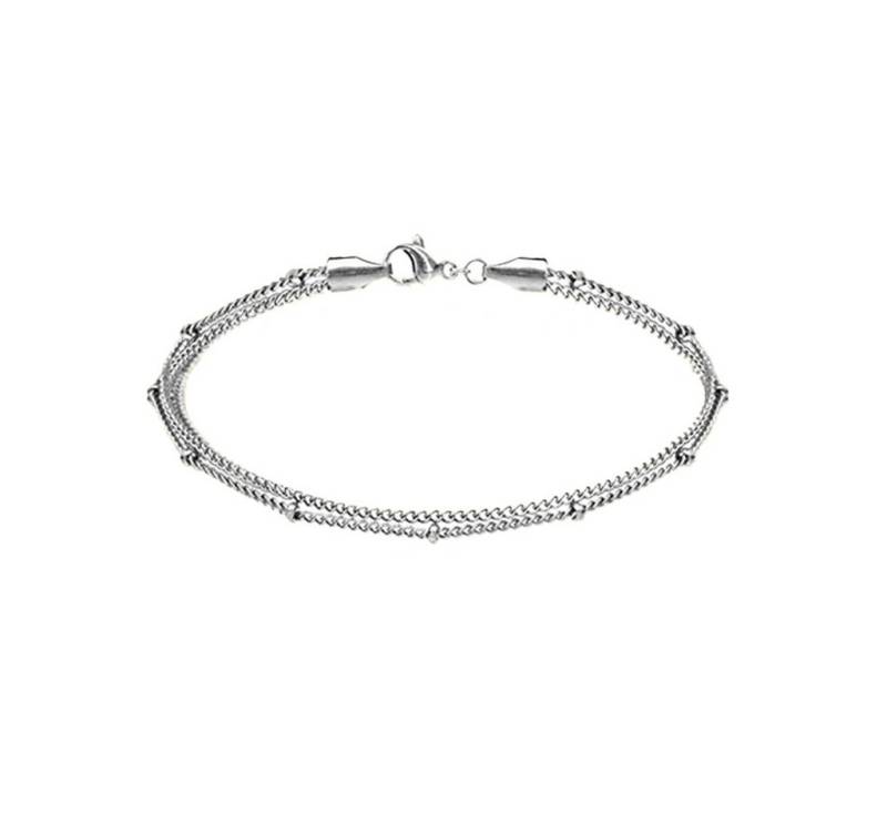 viva-adorno Edelstahlarmband Damen Armband Armkette Doppelkette Gliederkette, Edelstahl Damenarmband viva-adorno Edelstahlarmband Damen Armband Armkette Doppelkette Gliederkette, Edelstahl Damenarmband von viva-adorno